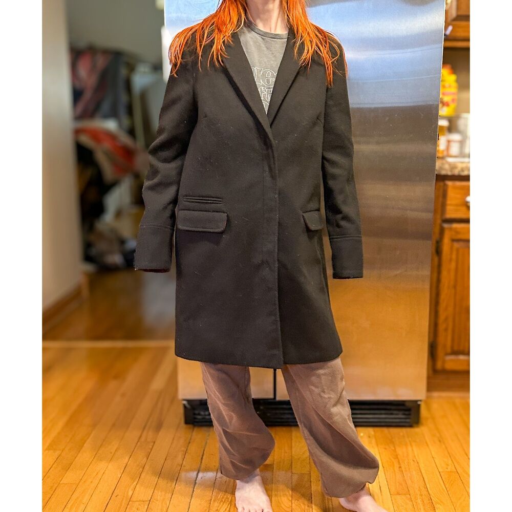 Topshop Tall Black Peacoat Size US 6 TALL